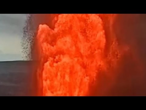 An ocean of lava. Earthquake: When the liquid fountain of the deep breaks!!