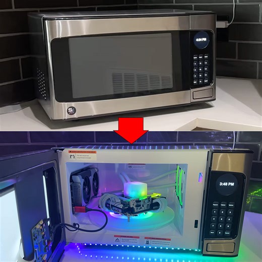 Modder Uses Real Microwave to Build What Could be the World's Strangest Gaming PC
