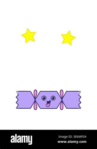 spinning stars animation of cartoon of a christmas cracker Stock Video Footage - Alamy