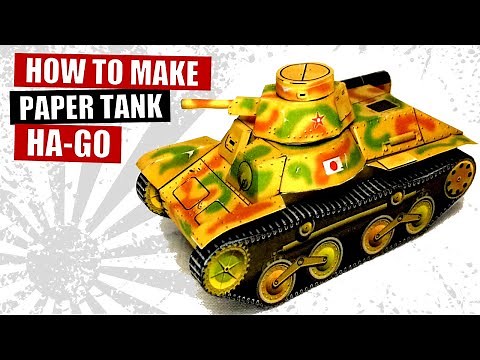 How to make a Japanese paper tank Type 95 Ha Go WWII, DIY papercraft tank model building