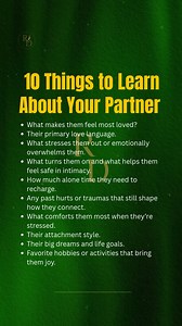 10 Things to learn about your partner 👩‍❤️‍👨 | Relationship guide