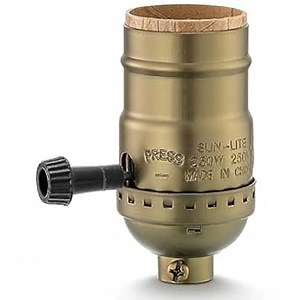 3 Way Lamp Socket Replacement, E26 Threaded Base, Turn Knob for Low-Medium-High Light Settings, Lamp Parts for Table and Floor Lamps Repair, Light Socket with Lamp Switch Kit (Antique Brass)