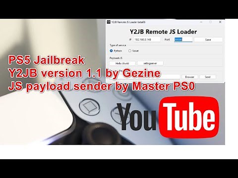 PS5 Jailbreak Y2JB 1.1 demo by Gezine Payload sender by MasterPS0