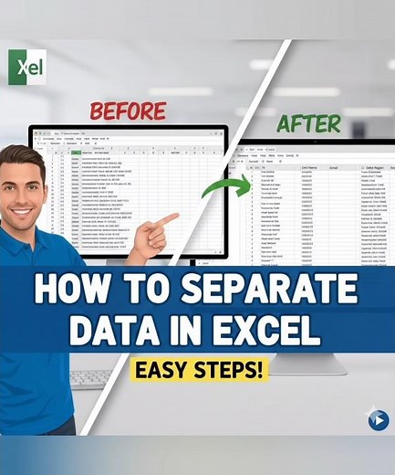 How To Separate Data in Excel #office_skill_hub #shorts #exceltricks #excelshortcuts #dataentrytips