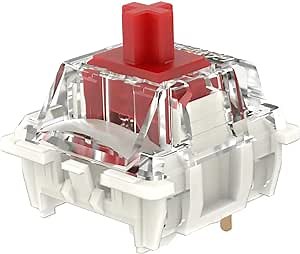 kutethy Gateron 5pin G Red Pro 3.0 Switches Pre-lubed RGB SMD Linear for Gaming Mechanical Keyboard (72Pcs, Pro Red 3.0)