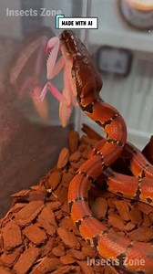 The Orchid Mantis fatally underestimates the Blood Python's constricting power. Primal terror unfolds in this enclosure of finality. #wildlife #reptiles #insects #nature #predatorvsprey ⚙️ AI-generated dramatization — No real insects or creatures are involved in these visuals. | Insects Zone