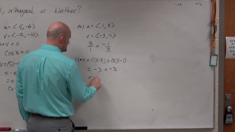 Are the two vectors parallel, orthogonal or neither? How to tell