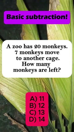 🐒 20 Monkeys – 7 Move Cage, How Many LEFT? #shorts #iqvistax