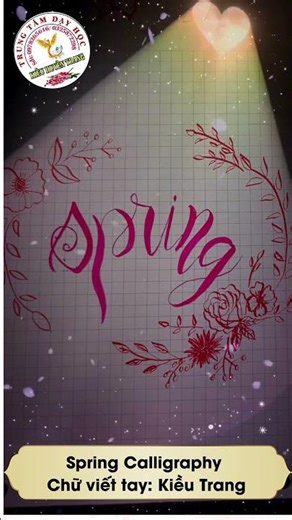 Spring Hand Lettering Tutorial 🌿 Calligraphy Floral Wreath Design | Viết Chữ Đẹp Chủ Đề Mùa Xuân.
