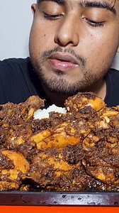 3.1M views · 28K reactions | Hot rice paired with spicy Kalabhuna chicken! Relax with every crunchy and juicy ASMR bite. #BangladeshiKalabhuna #ChickenASMRMukbang #DesiSpices #MukbangVideo #ASMRFoodShorts #KalabhunaChicken | Mukbanger bhai | Facebook