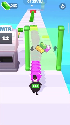 A Tiny Black 2D Cartoon Racing Down The Narrow White Path #Sprint #Dash #Speed