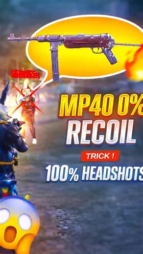 MP40 0% Recoil + 100% Headshot Trick How to Use Gun Like a Pro | Free Fire telugu Tips and tricks