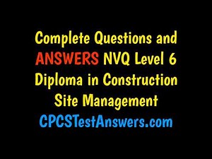 NVQ Level 6 Construction Site Management Guidance