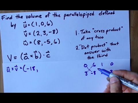 Calculate the Volume of a Parallelopiped (given Three Vectors)