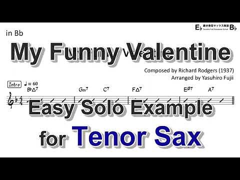 My Funny Valentine - Easy Solo Example for Tenor Sax