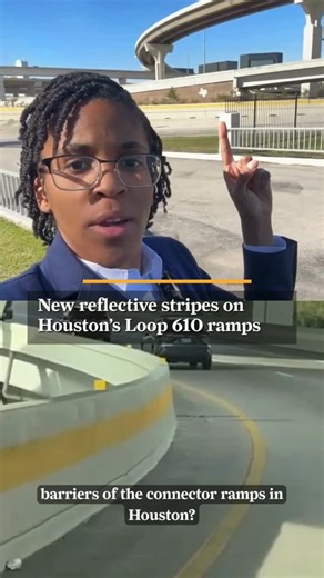 Houston Chronicle on Instagram: "Those yellow and white lines popping up on Houston’s highway ramps aren’t just for looks. They’re a new safety measure designed to improve visibility for drivers and help prevent crashes in the dark.⁠ ⁠ Click the link in the bio to read more about the new addition.⁠ ⁠ 📝: Octavia Johnson / transportation reporter⁠ 📸: Jill Karnicki / photographer"
