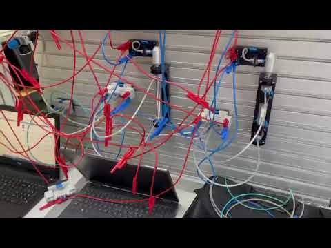 PLC Pneumatic Cylinder Control Sequence: \\(A+ A- B+ B-\\)