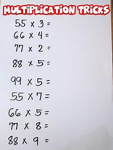 543K views · 10K reactions | MULTIPLICATION TRICKS‼️ #math #mathteachergon #mathtutorials #mathtricks | Math Tutorials | Facebook