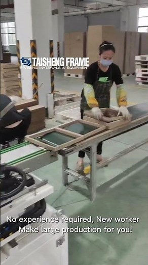 working video NO.6 TS-J50ZS Automatic framing joint robot in picture frame production line canvas