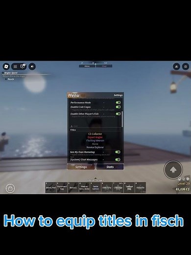 How to equip titles in fisch