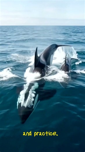 “ORCAS TEACH THEIR BABIES HOW TO HUNT.”