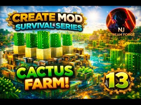 😳 INSANE Cactus Farm! Unlimited Green Dye! 🌵⚙️ | Create Mod Part 13 🔥