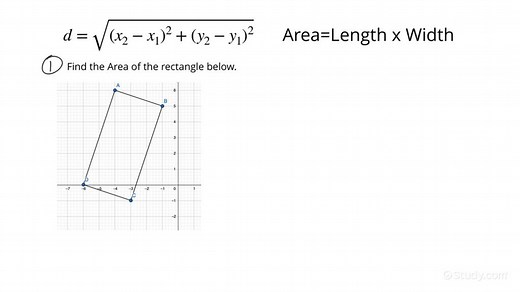 How to Find the Area of a Rectangle in a Coordinate Plane with No Sides Horizontal or Vertical | Geometry | Study.com
