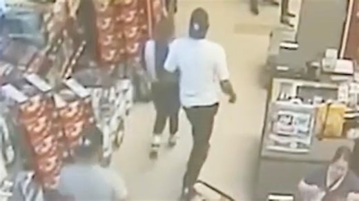 Disturbing moment grocery store worker attacked by violent shoplifters