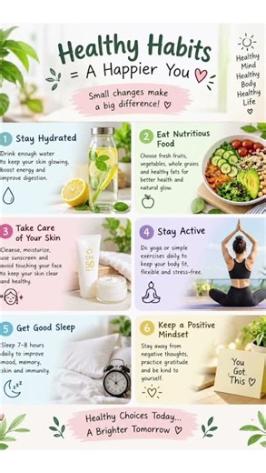 ✨ Small healthy habits can make a big difference! 💚 #HealthyLifestyle