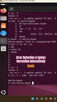 LINUX BASH: Error Detection & Syntax Correction Interactively