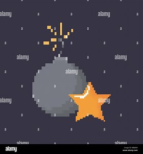 Video game bomb and star icon over gray background, vector illustration Stock Vector Image & Art - Alamy