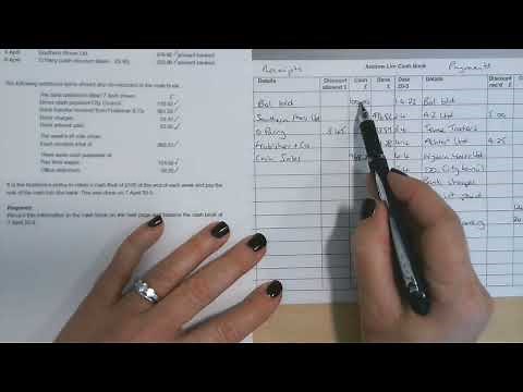 Cash Book with Float Paid In To Bank Account Q7.5 from Osborne Books Accounting for AQA Part 1