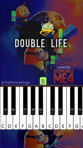 Double Life - Despicable Me 4 | Easy Piano Tutorial #shorts #minions #banana