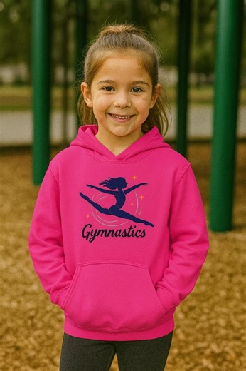 Girls Gymnastics Hoodie Youth Athletic Sweatshirt From Cozy Cotton Poly Blend Perfect Active Wear Gift Young Gymnast or Team Practice Outfit - Etsy