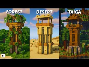 Minecraft : How to Build Towers in Different Biomes | Small & Simple