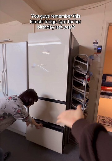 mama loves her kimchi fridge 😛 | kimchi
