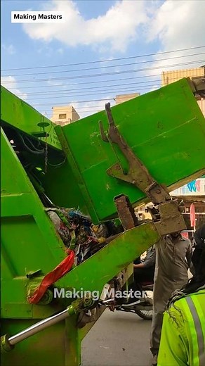 How Waste Management Truck Works | Garbage Collection Process #shorts