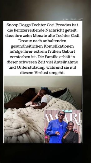 Trauriger Verlust für Snoop Dogg’s Familie 💔👶