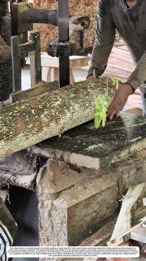 Fresh Wood Sawmill: How Manual Bandsaws Slice Bark Logs With Pure Precision