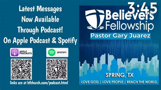Good morning, Believers Fellowship family! We’re grateful to have you with us online today as we worship together and listen to the preaching of God’s Word. If you’d like to learn more about our church, discover what it means to follow Christ, or share a prayer request, you’re welcome to connect with us anytime at www.bfchurch.com. | BF CHURCH