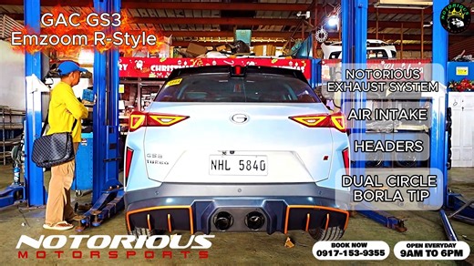 GAC GS3 Emzoom R-Style 2024 | Notorious Motorsports 🙌🏼💯 📍All the way from, Abra!! Another satisfied customer! Thanks Boss! 💯🙏🏻✨ Thank you for trusting us! 🙌🏻🫶🏻 Mods: 🔹Notorious Exhaust System 🔹Double circle Borla Tip 🔹Air Intake 🔹Headers Get massive holiday deals on exhaust systems, intakes and more! Upgrade now while the Christmas discounts are HOT! 🔥 Now accepting All Major Credit Cards! 💳 Open Mondays - Sundays, from 9:00AM to 7:00PM.💯👆 ☎️ For faster transaction, you may ca