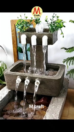 M craft on Instagram: "Waterfall fountain making at home"