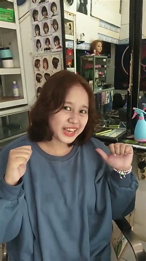 Potong rambut ibu dan anak dari panjang ke pendek✂️💇