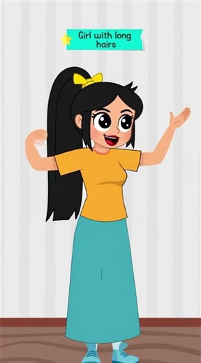 long vs Short hairs #animation #animatedcartoon