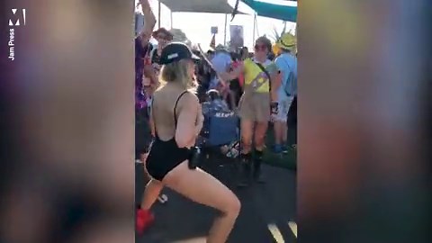 Raver sprays breast milk over dance festival crowd