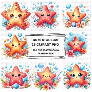 Cute Starfish Clipart Watercolor | Starfish Clipart | Starfish Png | Baby Decor Clipart | Starfish İmages | Digital Download - Etsy Singapore