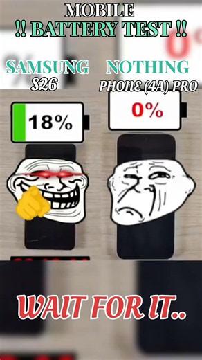 Samsung S26 vs Nothing Phone (4a) Pro!! Battery Test 🔋