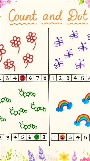 Boost Counting Skills Fast! Count & Dot Spring Activity for Early Learners🌸🦋 #spring #counting