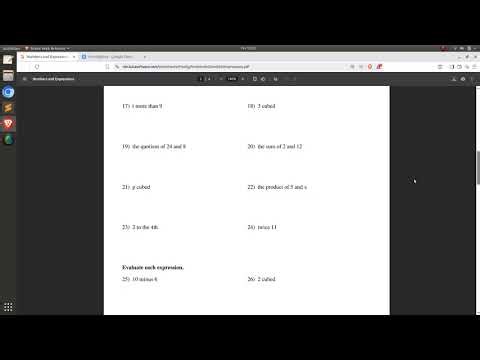 Pre Algebra : Numbers and Expressions