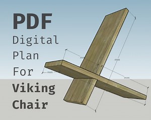 Viking Chair Plan/blueprint - Model With Two Notches, Modern Minimalistic Design, PDF Format, 3D Sketches, Phone Viewing Format - Etsy